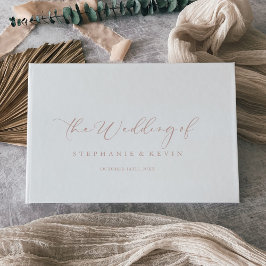 Rose Gold Idyllic Stylish Calligraphy Wedding Gästebuch