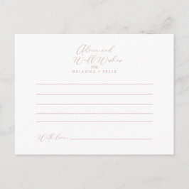 Rose Gold Idyllic Stylish Calligraphy Wedding Postkarte