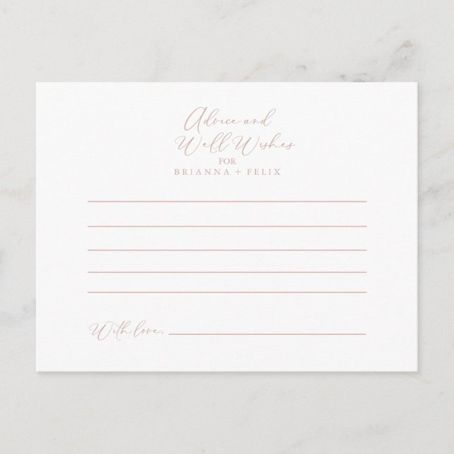 Rose Gold Idyllic Stylish Calligraphy Wedding Postkarte (Vorderseite)