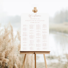 Rose Gold Idyllische Alphabetische Sitzkarte Poster