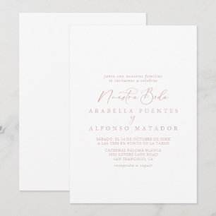 Rose Gold Idyllische Kalligrafie Nuestra Boda Einladung