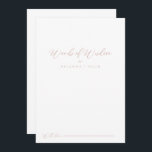 Rose Gold Idyllische stylische Hochzeitssätze der  Hinweiskarte<br><div class="desc">Diese Rose goldgelben, stilvollen Hochzeitsworte der Weisheitsratenkarte ist perfekt für eine rustikale Hochzeit. Das schlichte und elegante Design zeichnet sich durch klassische und extravagante Schrift-Typografie in Rose Gold aus. Diese Karten sind ideal für Hochzeiten, Brautparty, Babydusche, Graduiertenfest u.v.m. Personalisieren Sie die Karten mit den Namen der Braut und Bräutigam, den...</div>