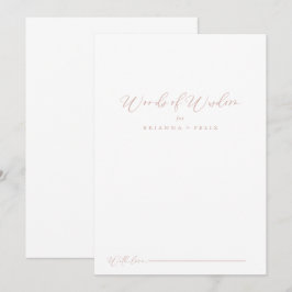 Rose Gold Idyllische stylische Hochzeitssätze der  Hinweiskarte