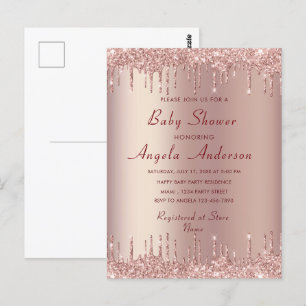 Rose Gold Ihre Baby Dusche Einladungskarte