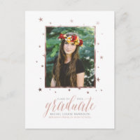 Rose Gold im Sterne Foto Abschluss Postkarte