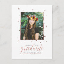 Rose Gold im Sterne Foto Abschluss Postkarte