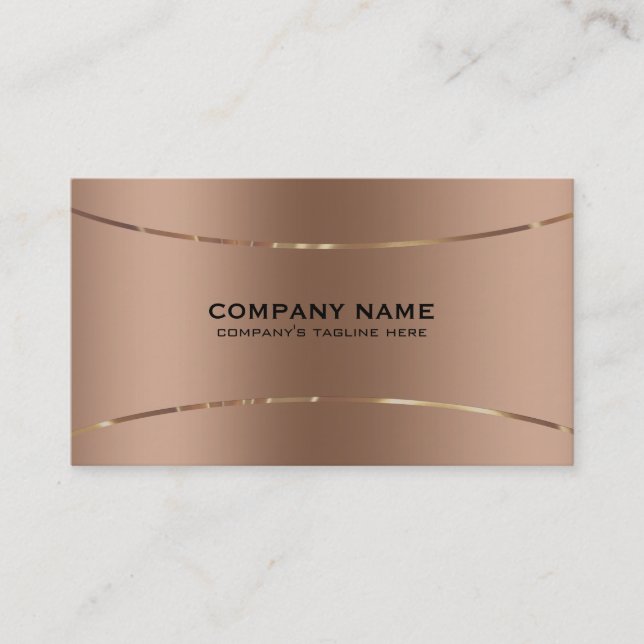 Rose-gold image of faux metallic background visitenkarte (Vorderseite)