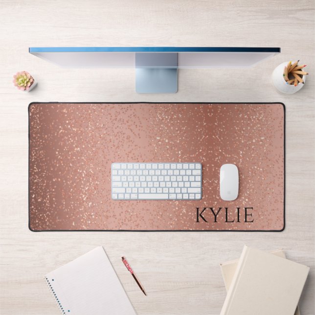 Rose Gold Imitat Glitzer Schreibtischunterlage (Büro 1)