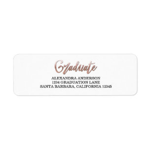 Rose Gold Imitate Abschluss-Adressenmarken aufdeck