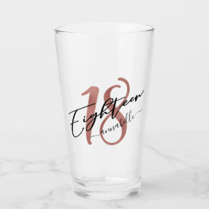 Rose Gold Imitate Foil 18. Geburtstag Glas