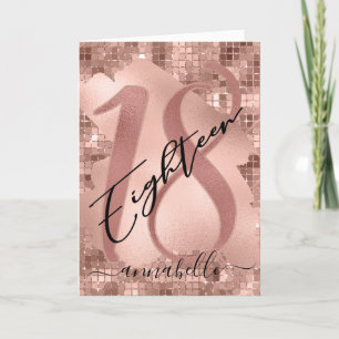 Rose Gold Imitate Foil 18. Geburtstag Karte
