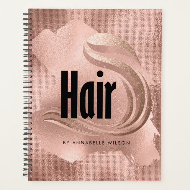Rose Gold Imitate Foil Haare Termin Buch Planer (Vorderseite)