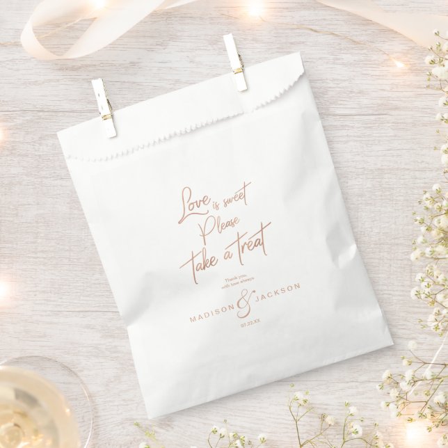 Rose Gold Imitate Foil Liebe ist Sweet Nehmen Sie  Geschenktütchen (Ausgeschnitten)