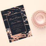 Rose Gold Imitate Foil Marbella 16 . Geburtstag Einladung<br><div class="desc">16 . Geburtstag Einladung mit Rose Gold Schriftart und Akzente auf marinebasischem Hintergrund. Karo in unserem Shop für weitere Farboptionen und passende Produkte.</div>