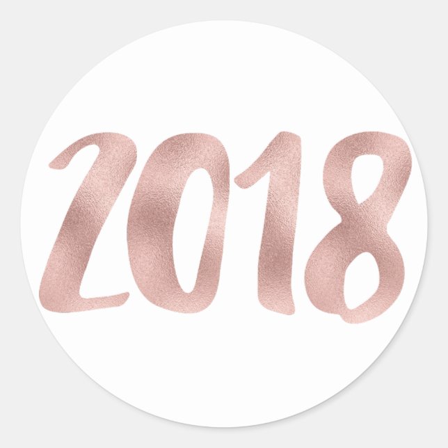 Rose Gold Imitate Folie 2018 Aufkleber, rund, klei Runder Aufkleber (Vorderseite)