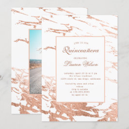 Rose Gold Imitate Folie Marmor Chinanera Einladung