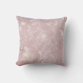 Rose Gold Imitate Folie Tropenfolien Monogramm Kissen