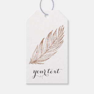 Rose Gold Imitate Glitzer Feather Geschenkanhänger