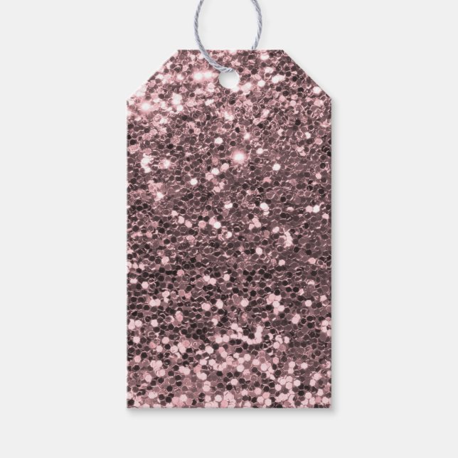 Rose Gold Imitate Glitzer Glitzern Geschenkanhänger (Vorderseite)