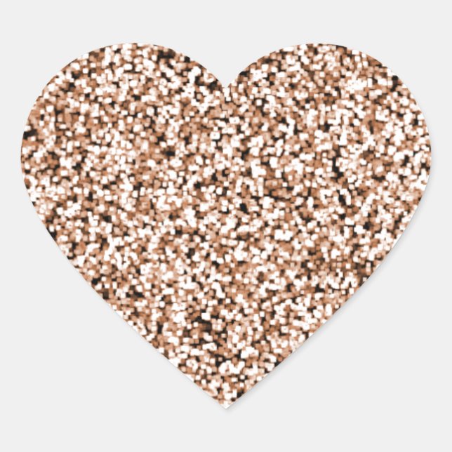 Rose Gold Imitate Glitzer Herz-Aufkleber (Vorderseite)