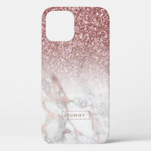 Rose-Gold-Imitate Glitzer & Marble Ombre Case-Mate iPhone Hülle
