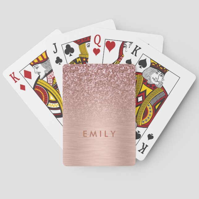 Rose-Gold-Imitate Glitzer & Metallic Textur Spielkarten (Rückseite)