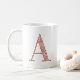 Rose Gold Imitate Glitzer Monogram A Kaffeetasse