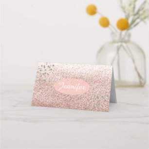 Rose Gold Imitate Glitzer Name Place Inhaber Platzkarte