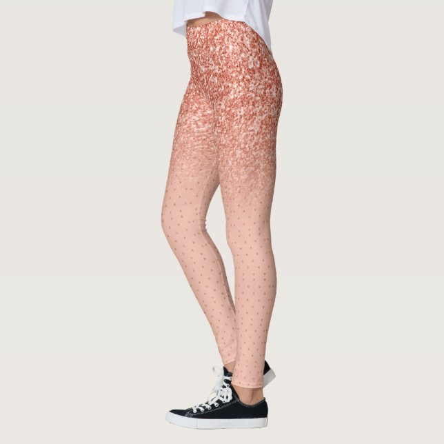 Rose-Gold-Imitate Glitzer ombre Leggings (Links)