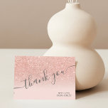Rose gold Imitate Glitzer pink ombre Drehbuch viel Dankeskarte<br><div class="desc">Rose Gold Imitate Glitzer pink ombre chic danke Ihnen Typografie.</div>