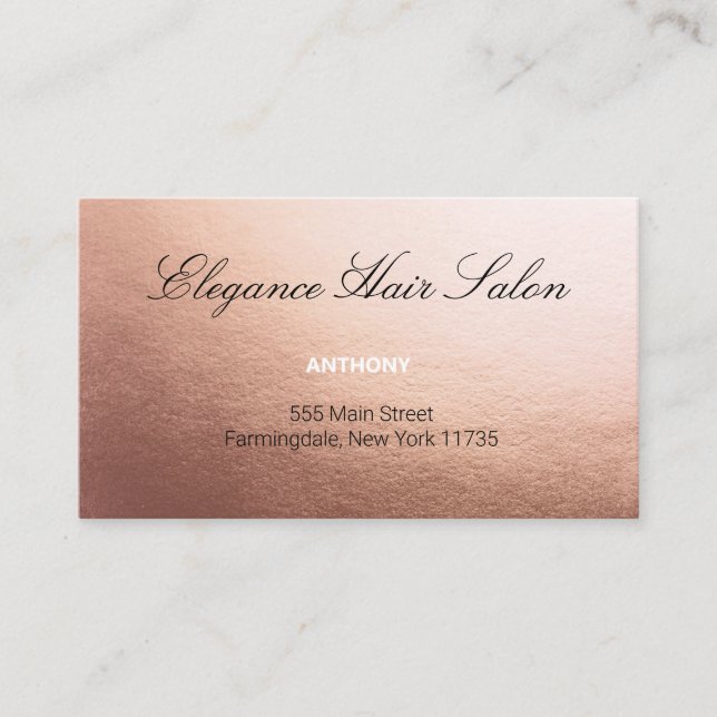 Rose Gold Imitate Hintergrundinformationen Visiten Visitenkarte (Vorderseite)