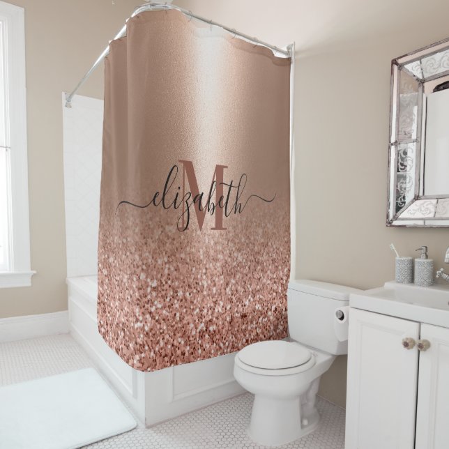 Rose Gold Imitate Rosa Glitzer Duschvorhang (Beispiel)