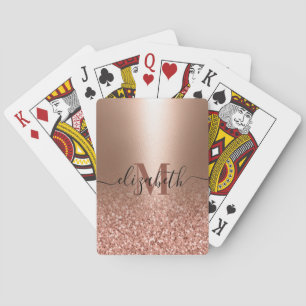 Rose Gold Imitate Rosa Glitzer Spielkarten