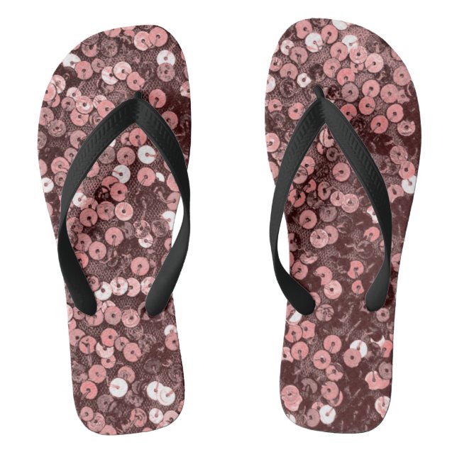 Rose Gold Imitate Sequin Flip Flops (Fußbett)