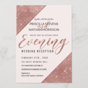 Rose Gold Imitate Sparkling Glitzer Sequin Abend Einladung
