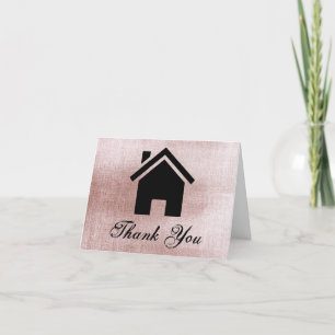 Rose Gold Immobilien Dankeschön-Karte Dankeskarte