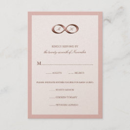Rose Gold Infinity Hand Clasp Hochzeit RSVP Karte