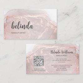 Rose Gold Ink Marble | QR Code Visitenkarte