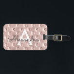 Rose Gold Jeweled Classic Monogram Name Gepäckanhänger<br><div class="desc">Rose Gold Jeweled Classic Monogram Name and Initial Luggage Tag. Diese Taschenmarke ist ideal für Zurück in die Schule, Arbeit oder Reisen.</div>
