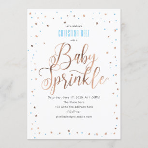 Rose Gold, Junge, Moderne, Baby Sprinkle Einladung