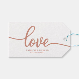 Rose Gold Kalligrafie Liebe Gastgeschenk Hochzeit  Geschenkanhänger