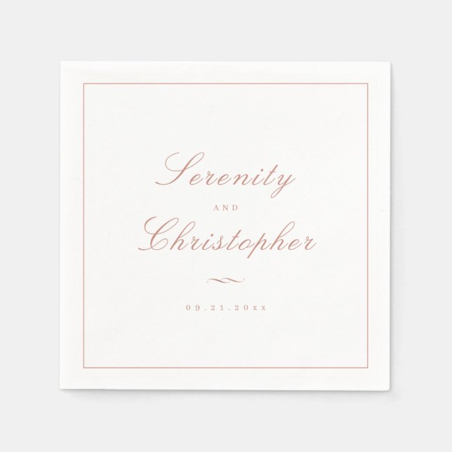 Rose Gold Klassische Elegance Minimalistische Hoch Serviette (Vorderseite)