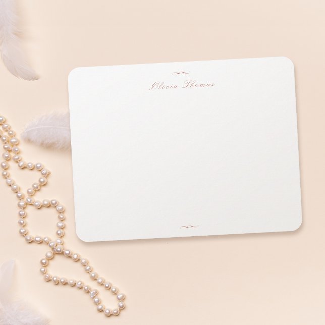Rose Gold Klassische Elegance Personalisierte Gesc Mitteilungskarte (Rose Gold Classic Elegance Personalized Stationery Note Card)