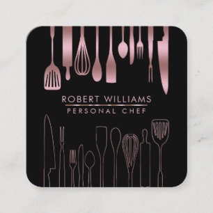 Rose Gold Koch Küche Utensil Tools Imitat Caterin Quadratische Visitenkarte