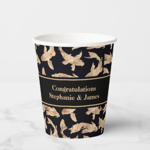 Rose Gold koi Fisch Banner Verlobung Datum Party Pappbecher