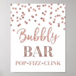 Rose-Gold-Konfetti-Bubbly-Bar-Schild Poster