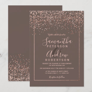 Rose gold Konfetti Kaffeemaschine Hochzeit Einladung