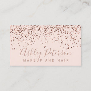 Rose gold Konfetti Rosa Chic Typografie Visitenkarte