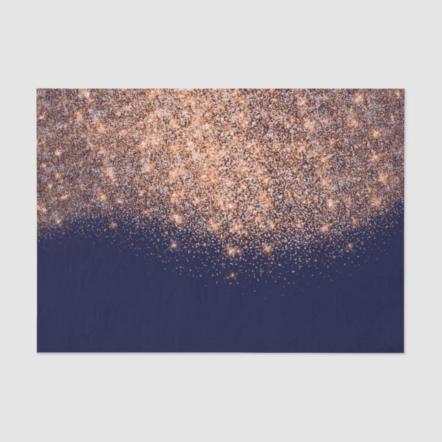 Rose Gold Kupfer Metallic Glitzer Blue Navy Maroon Seidenpapier (Vorderseite)
