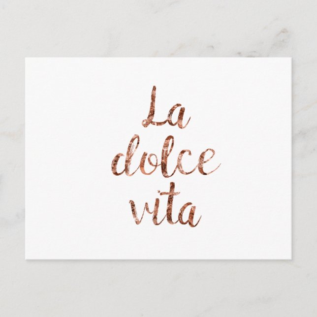 Rose gold La Dolce Vita Postkarte (Vorderseite)